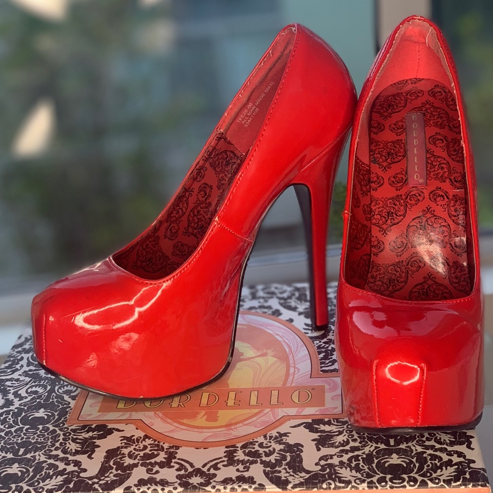Bright Red Platform Stilettos